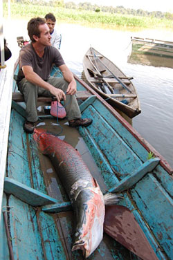 Bruce finally catches a pirarucu