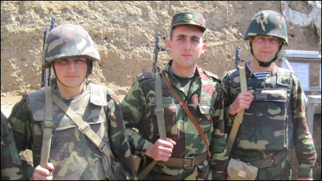 Troops in Armenian controlled Nagorno Karabakh