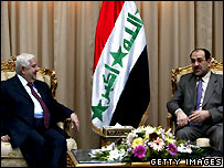 شام کے وزیر داخلہ ولید المعلم اور عراقی وزیر اعظم نورالمالکی