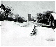 A car buried in the snow at South Molton