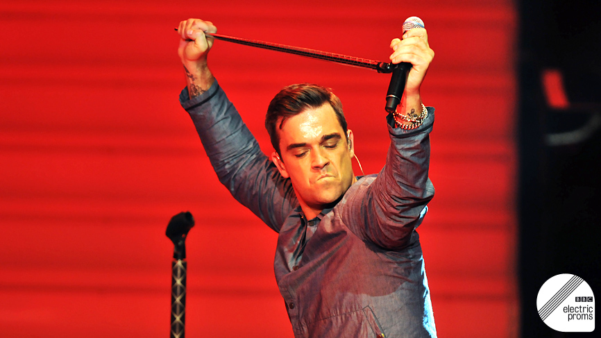 Robbie Williams performs at BBC Electric Proms 2009
