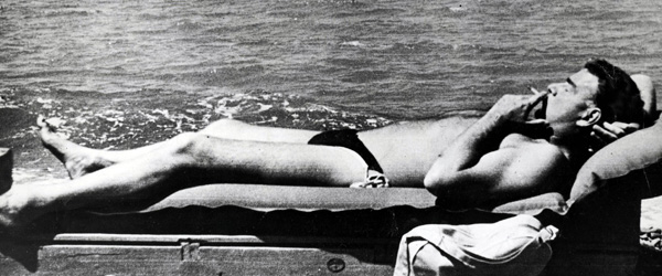 image of Guy Burgess sunbathing