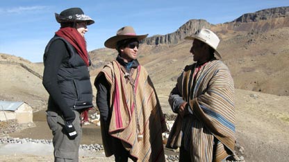 Bruce at Rodolfo's estancia, wearing the poncho given to him by Rodolfo's family