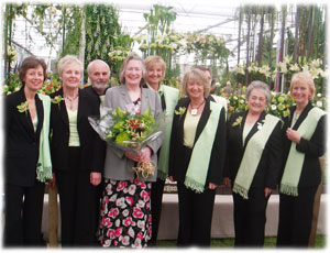 Marian Foster with the medal winners at Chelsea 2005