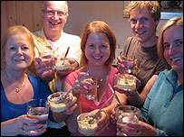 Clare with friends and family