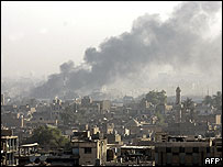 Patlama ardından gökyüzündeki dumanlar