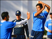 भारतीय खिलाड़ियों का अभ्यास