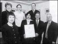 Nasreen Akhtar picks up an award