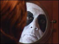 Man in ghost make-up from the Worcester ghost walk