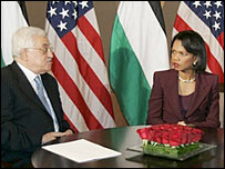 कोंडोलीज़ा राइस और महमूद अब्बास