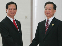 Thủ tướng hai nước đã gặp nhau ở Nam Ninh năm 2007 nhân dịp Hội chợ triển lãm ASEAN-Trung Quốc