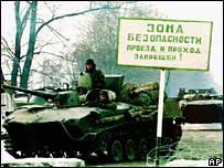 Tanque russo na Chechênia em 1994