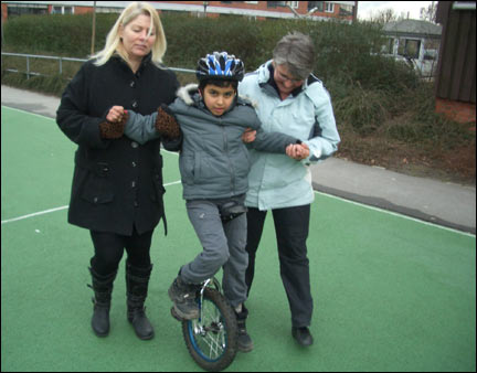 Ahmed on a unicycle