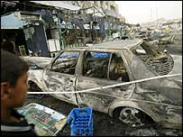 Salı günü Bağdat'taki bombalı saldırı ardından olay yeri