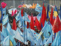 Протести прихильників проурядової коаліції у п'ятницю в Києві. Фото Укрінформ