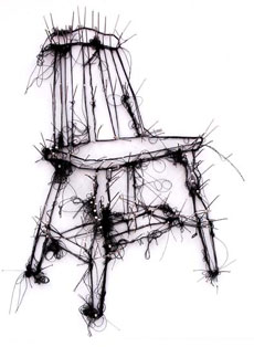 Debbie Smyth's nail and thread art work, Le Chaise