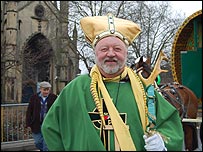 Len Cale as St Patrick