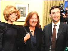 Nicola Roberts, Julie Morgan and Andy Burnham