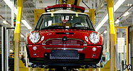 A mini on the BMW production line in Cowley, UK