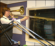 Alison playing the trombone