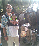 Father and son at Glastonbury