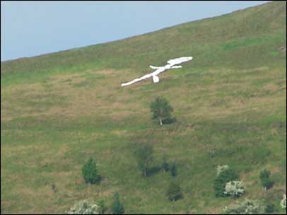 Stick man on the Malvern Hills - photo by Lee