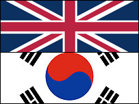 پرچم بريتانيا و کره جنوبی