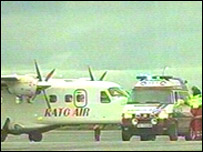 Avião na pista em Bodoe