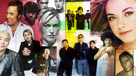 A montage of Welsh pop stars