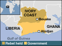 Mapa da Costa do Marfim