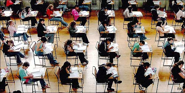 Pupils sitting exam c/o PA Images