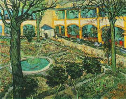 Courtyard of the hospital at Arles (1889) by Vincent Van Gogh