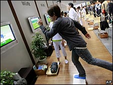 Man playing Wii
