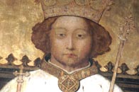 Portrait style painting showing a young king Richard II