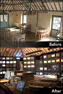 Dining room becomes television gallery