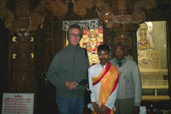 Simon Parkes in the Jain Temple, Leicester
