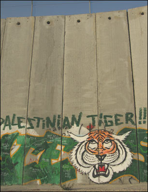 Grafiti sobre el muro israelí en Belén