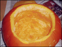 Hollowed out pumpkin