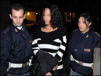 Policiais italianos prendem travesti (Divulgação: Questura de Brescia)