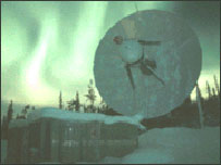 imagem da aurora boreal na base sueca de Esrange (Foto: Swedish Space Corporation)