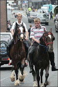 Riding horses through Appleby