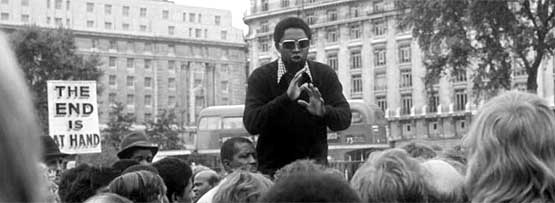 A man talking to a crowd