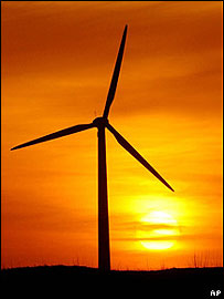 Turbina de energia eólica na China