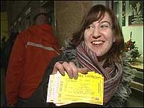 Woman with ticket