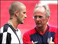 David Beckham a Sven-Göran Ericsson