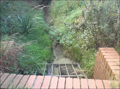 The Patchway Brook, 1st October 2009: Almost totally dried-out (Photo: Ian Fergusson)