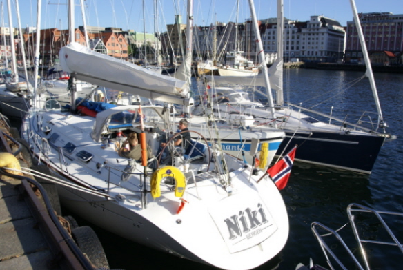 Niki in Bergen, the night before the race.