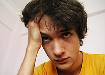 A woman looking in the mirror