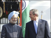 मनमोहन सिंह और जॉर्ज बुश