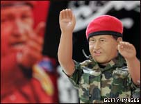 Boneco de Chávez em campanha eleitoral